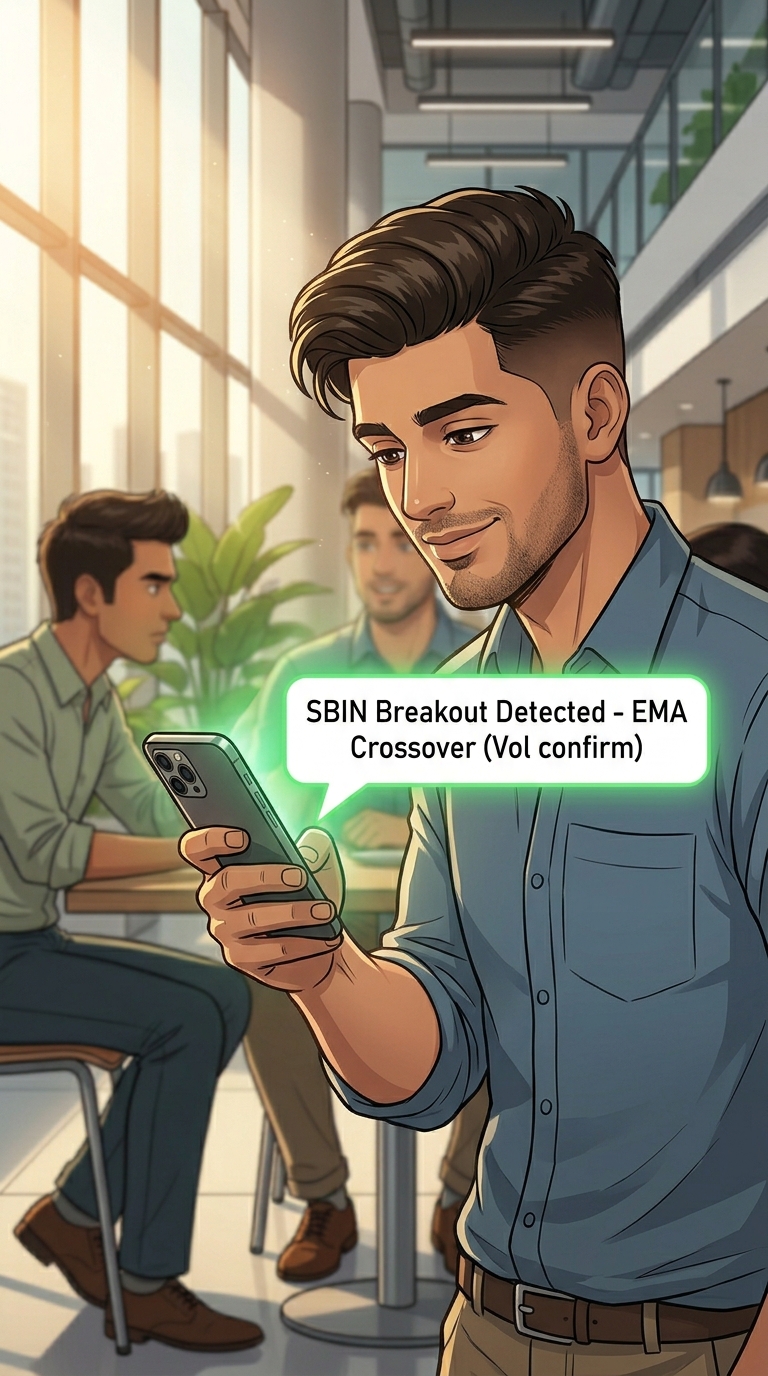 Calm systematic trader relaxed with friends over chai